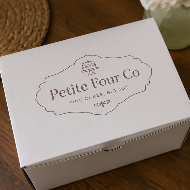 Bakery boxes with logo printing — customer photo