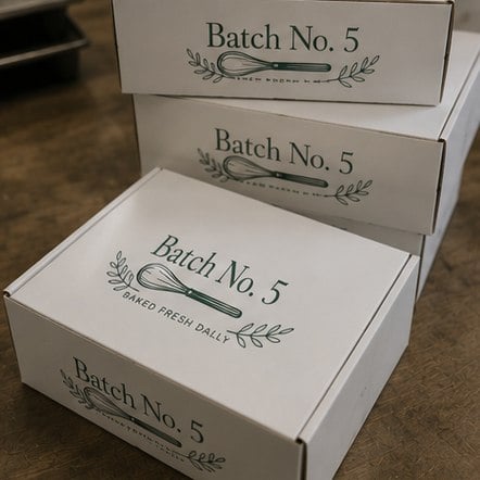 Custom bakery boxes for a small business order