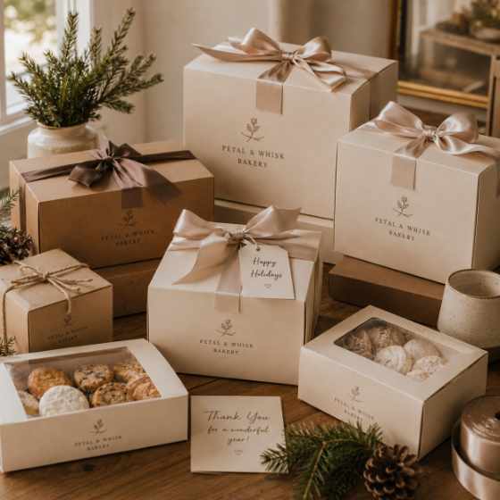 Logo bakery gift boxes for a corporate gifting program
