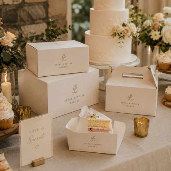 Custom cake boxes for weddings and events