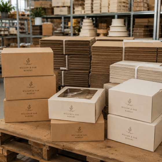Custom wholesale bakery boxes for a retail brand